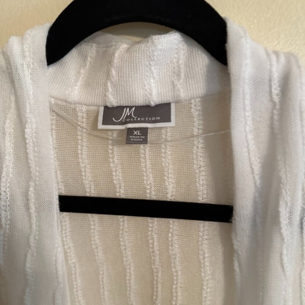 Beautiful White Dress-length Cardigan Size XL